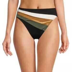 VINCE CAMUTO SWIMWEAR HIGH CUT BLACK COLOR BLOCK BIKINI BOTTOMS SIZE XS NWOT